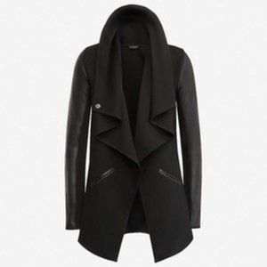 Vegan Leather Draped Moto Jacket Saks Black Label